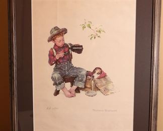 Norman Rockwell Mysterious Malady AP Numbered Print Artist Proof Framed Litho 60/300 Frame: 30 x 23.25in