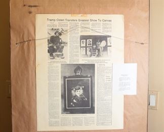 Signed Numbered Jim Howle Emmett Kelly Litho Print Framed Art Sad Clown Frame: 36 x 30in