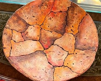 Bill Freeman Susanne Nyberg Pottery Plate bowl 18.5in diameter.