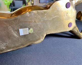 Large Brass Deer Statue Sculpture 22.5 inches high.