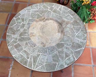 Rustic Tile Top Patio Round Table 30 x 28 diameter