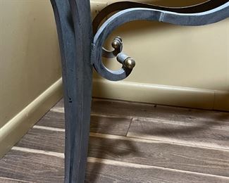 Iron Wood Glass Slender Console Table 30 x 55 x 17.5in HxWxD