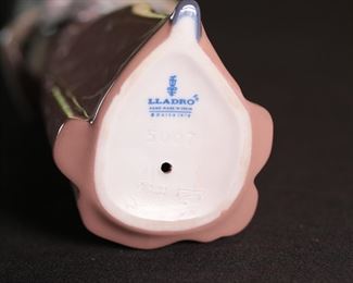 Lladro 5007 Bashful Girl With Hat Porcelain Figurine 9.5 inches high.