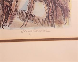 Signed Numbered George Crionas Track Bum Clown Litho Framed Art Print Frame: 33 x 27.5in