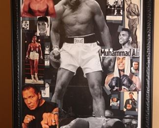 Embellished Muhammad Ali vs Sonny Liston Poster Framed 25th May 1965 Frame: 39.5 x 27in