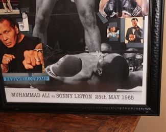 Embellished Muhammad Ali vs Sonny Liston Poster Framed 25th May 1965 Frame: 39.5 x 27in