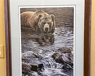 Alan Hunt Coolin Off Grizzly Bear Framed Art Print Frame: 32.5 x 27in
