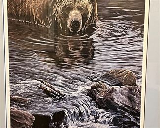 Alan Hunt Coolin Off Grizzly Bear Framed Art Print Frame: 32.5 x 27in