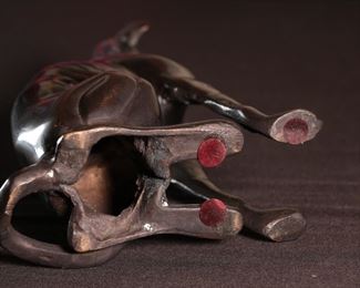 Vintage Cast Metal Whippet Greyhound Statue Figurine 9.5 inches.