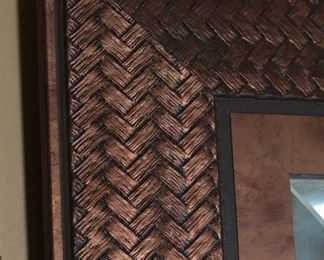 Faux Rattan Frame mirror 45 x 33in