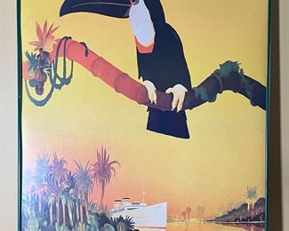 L'Amazone Les Antilles Framed Poster Du Nord Vintage Travel Poster Frames Frame: 38.5 x 26.5in