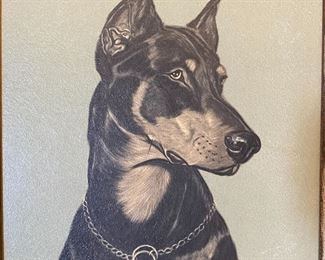 Gladys Emerson Cook Doberman Pincher Art Print Frame: 20 x15in