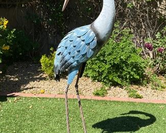 Rustic Metal Garden Heron #1 46 inches high