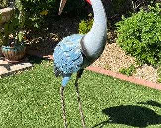 Rustic Metal Garden Heron #1 46 inches high