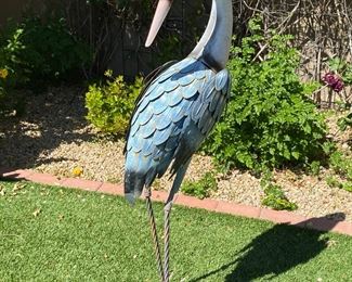 Rustic Metal Garden Heron #1 46 inches high