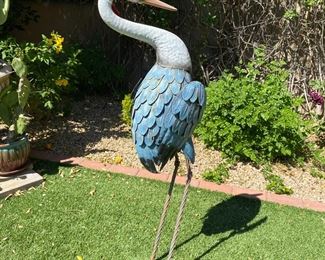 Rustic Metal Garden Heron #1 46 inches high