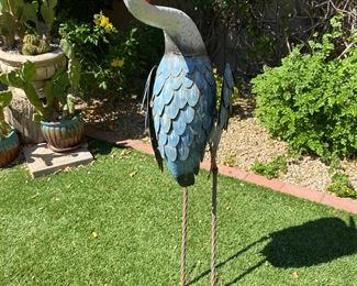 Rustic Metal Garden Heron #2 46 inches high
