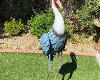Rustic Metal Garden Heron #2 46 inches high
