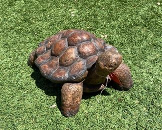 Large Cast Stone Garden Turtle Sculpture 9 x 13 x 14 HxWxD