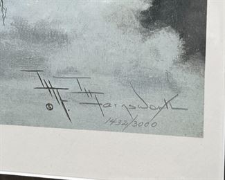 Signed Numbered Red-Tailed Hawk Litho I. H. Farnsworth Buteo Jamaicensis Frame: 29 x 24in