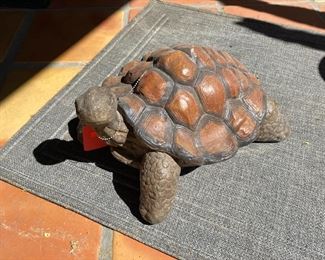 Large Cast Stone Garden Turtle Sculpture 9 x 12 x 14in HxWxD