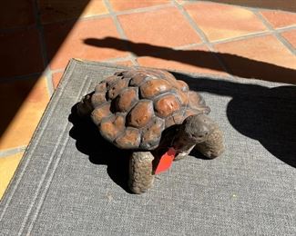 Large Cast Stone Garden Turtle Sculpture 9 x 12 x 14in HxWxD