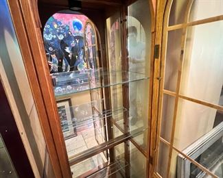 Slender Glass Shelf Curio 78 x 26.5 x 15. HxWxD