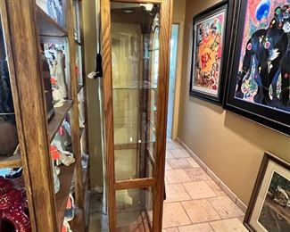 Slender Glass Shelf Curio 78 x 26.5 x 15. HxWxD