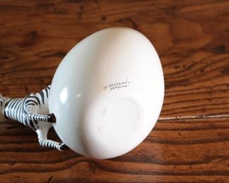 Lg Zebra Hatchling Mexican Folk Art Sculpture R. Miranda Mexico Egg Hatch 5.75 inches high.