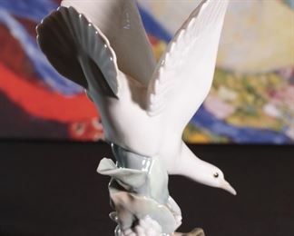 Lladro 4550 Turtle Dove Porcelain Figurine 11 inches high