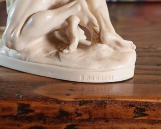 G. Ruggeri Sculpture Wrestlers Statue 7 inches high