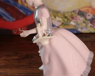 Nadal Spanish Porcelain 2301 Country Girl with Geese Porcelain Figurine 7.75 inches high.
