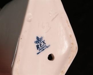 REX Spain Porcelain Figurine Girl Leaning 8.75 inches high.