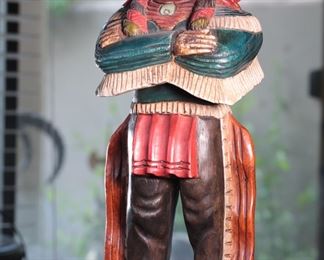 20in Carved Wood Indian Chief Statute 20 inches high