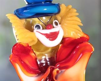 Vintage Murano Art Glass Clown Figure 12.5 inches high.