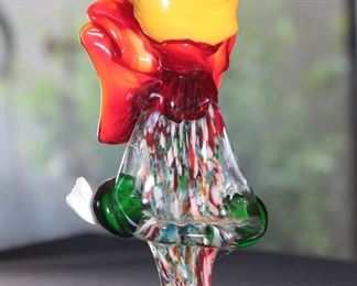 Vintage Murano Art Glass Clown Figure 12.5 inches high.