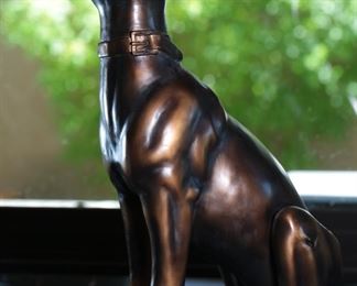 Resin Whippet Statue Modern Production 20.5 inches high.