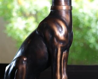 Resin Whippet Statue Modern Production 20.5 inches high.