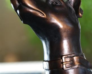 Resin Whippet Statue Modern Production 20.5 inches high.