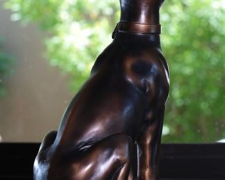 Resin Whippet Statue Modern Production 20.5 inches high.