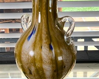 Studio Glass Vase Murano 11.25 inches high