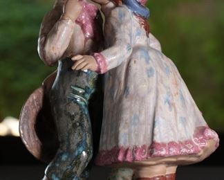 NADAL Porcelain Figurine Boy Girl - The Kiss 10.25 inches high