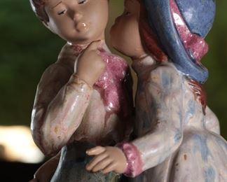 NADAL Porcelain Figurine Boy Girl - The Kiss 10.25 inches high