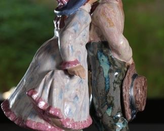 NADAL Porcelain Figurine Boy Girl - The Kiss 10.25 inches high
