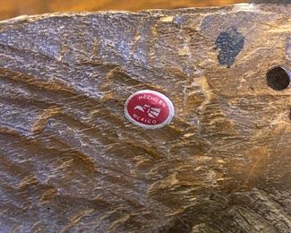 Rustic Mexican Folk Art Carved Wood Bull Horns Head 16 x 16 x 7in HxWxD