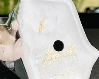 Cadro Porcelain Shepherdess with Basket and Dog Figurine 10.5 inches high