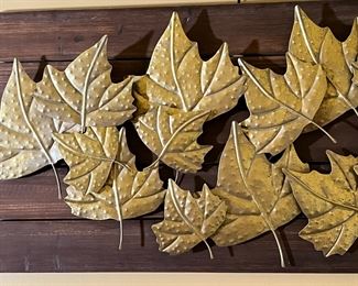 Gold Leaves on board Decor #1 20 x 43in