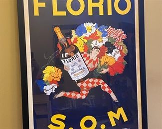 Florio S.O.M. by Marcello Dudovich Advertising Reproduction Framed Print Poster 33.5 x 26.75.