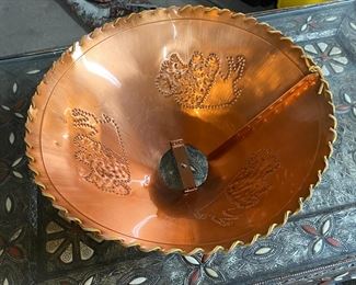 Punched Copper Tinned Buffalo Shade 9 x 18in diameter