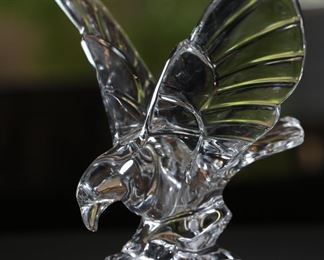 Val St. Lambert De Sorss Crystal Eagle Hawk Figurine 9.25 inches high